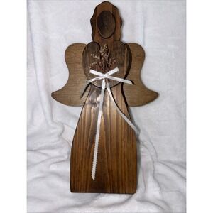 Handcrafted primitive Rustic Angel Wall Hanging 3D layered Farmhouse Folk art‎